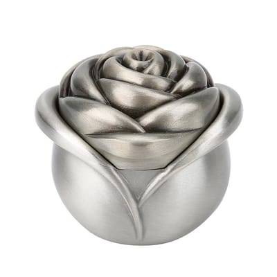Dailygoods- Ringdoos Trouwring - Sieradenopbergdoos Zinklegering - Roze Bloemenontwerp - Ideaal voor Verloving - Afmetingen 5x5 cm - Inclusief Sieradenzakje - Sieradendoos