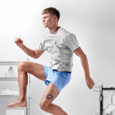 AirFeel | Loszittende katoenen boxershort in marineblauw en hemelsblauw