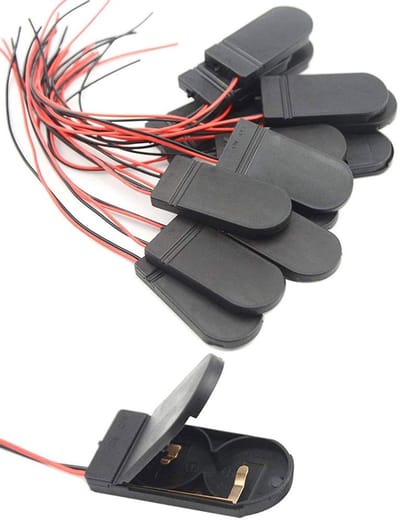 Dailygoody - CR2032 Batterijhouder - Knoopcelbatterij Houder - Met Aan-Uit Schakelaar - Zwart - 20 Stuks - Handig voor Elektronica - Geschikt voor CR