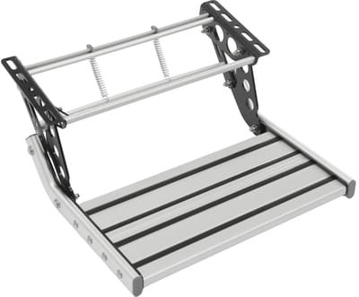 Allero Inklapbaar Opstapje - Opvouwbaar Opstapje - Camperopstap - Instaptrede - 47,6cm Breed - Zilver - Aluminium - Tot 150 KG