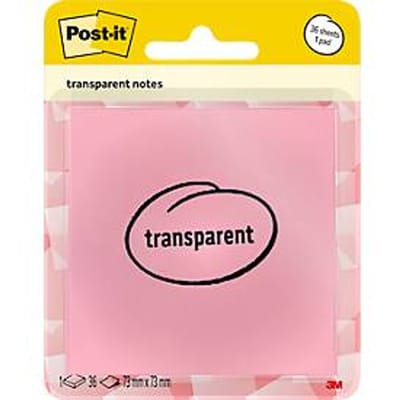 Post-it transparante plakbriefjes, pasteloranje, halfdoorzichtig voor boeken en aantekeningen, laten geen resten achter bij het verwijderen, papiervriendelijk, 36 vellen/blok