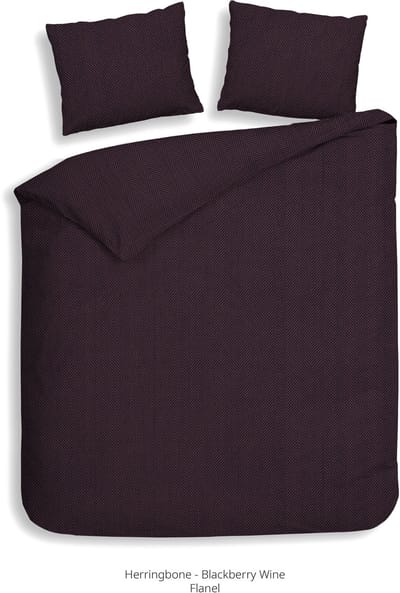 Heckettlane Dekbedovertrek Spina - Effen Bedlinnen - 240x200-220 cm - Lits-Jumeaux - Paars - Dekbedovertrek van 100% Katoen-Flanel