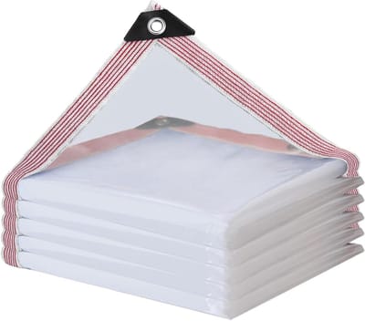 Transparant zeil - Beschermhoes tuinmeubels - Buiten beschermen - Hoge dichtheid PE - 3x5 meter - Witte rand
