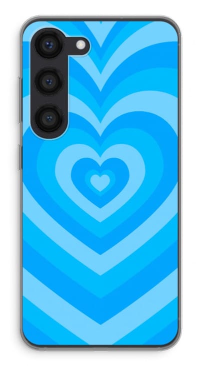 Case Company® - Hoesje geschikt voor Samsung Galaxy S23 hoesje - Hart Blauw - Soft Cover Telefoonhoesje - Bescherming aan alle Kanten en Schermrand