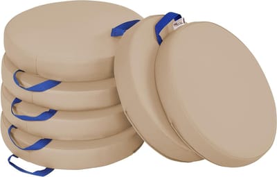 Vloerkussens met handgrepen - Zachte zitkussens - Spelen en leren - Deluxe foam - 6 stuks - Zandkleur
