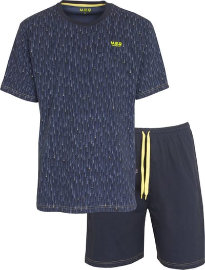 M.E.Q. Heren Shortama - 100% Katoen - Blauw - Maat S