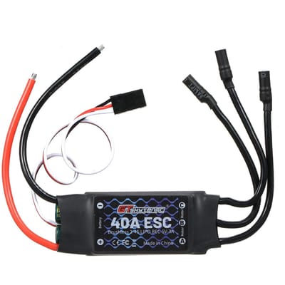 GTSKYTENRC 2-4S 40A borstelloze ESC motorsnelheidsregelaar afstandsbediening BEC ESC voor vaste vleugel Type 1 zwart