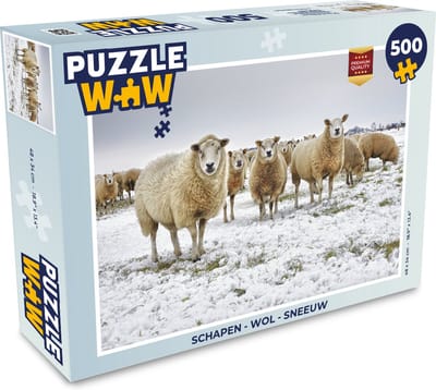 Puzzel Schapen - Wol - Sneeuw - Legpuzzel - Puzzel 500 stukjes