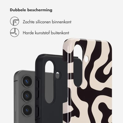 Selencia Hoesje - Geschikt voor Samsung Galaxy S25 - Backcover - Art Wave Black