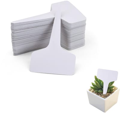 Dailygoods- Plantenetiketten 95 stuks - Kunststof - T-vormig - 6 x 10 cm - Tuin labels - Voor buitenplanten/zaailingen - Tuinlabels