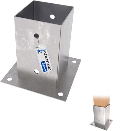 GeZu Impex Paalhouder met plaat 121 x 150 mm Thermisch Verzinkt