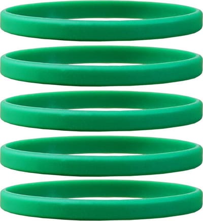 Dinilu - 60 x Smalle Siliconen Armbanden Groen - voor volwassenen