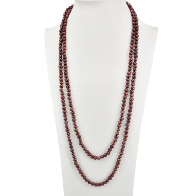 PROUD PEARLS® extra lange barok parelketting in Brons