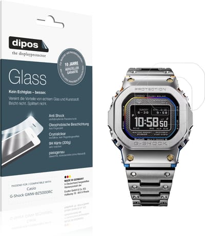 dipos – 2x Pantserfolie geschikt voor Casio G-Shock GMW-BZ5000RC | 9H Screenprotector