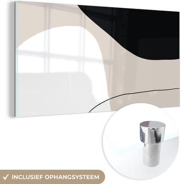 MuchoWow® Glasschilderij 40x20 cm - Schilderij acrylglas - Vormen - Abstract - Design - Foto op glas - Schilderijen