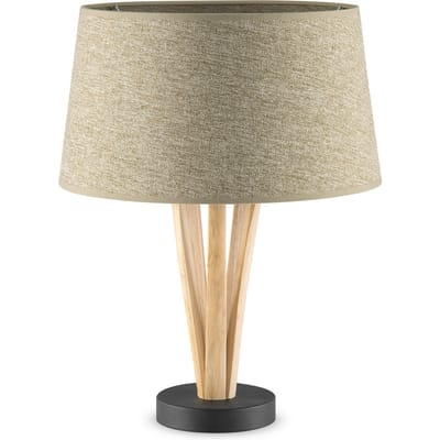 Home sweet home tafellamp Bindy houten takken & lampenkap Melrose - taupe
