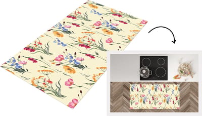 Keukenloper - Loper keuken - Pasen - Patroon - Bloem - 120x60 cm - Keukenloper vinyl
