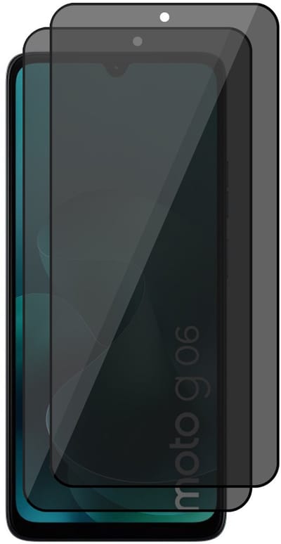 Privacy Screenprotector geschikt voor Motorola Moto G06 / G06 Power - 2x Volledig Dekkend Glas Screen Protector