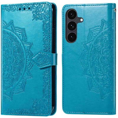 imoshion Hoesje - Geschikt voor Samsung Galaxy S25 FE - Mandala Bookcase - Turquoise