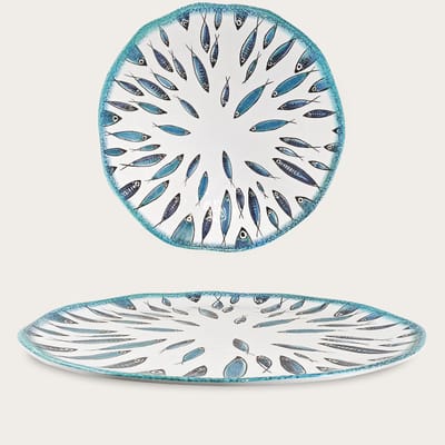Arca Fish collection - Rond Vlak Melamine Bord Ø41cm – licht in gewicht – makkelijk stapelbaar – voor binnen en buiten