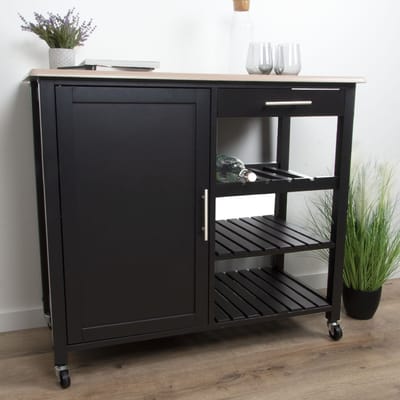 Milton & Oldbrook Keukentrolley Graz Zwart