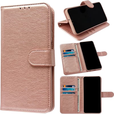 Casemania Hoesje Geschikt voor Apple iPhone 16e - Rosegoud - Portemonnee Book Case