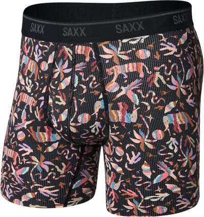 SAXX Heren Boxershort Quest Quick-Dry Mesh - Boxer met BallPark Pouch® - Onderbroek Sneldrogend & lichtgewicht - Grijs - M