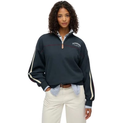 T-shirt met Tunesische kraag voor dames Superdry Country Club Tape