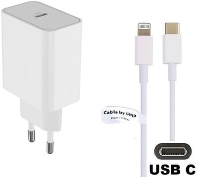 OneOne 45W super snellader + 2,0m OneOne USB C naar Lightning kabel. PD lader. Oplader adapter past op Apple iPad Mini, iPad Mini 2, iPad Mini 3, iPad Mini 4, iPad Mini 5, iPad Air, iPad Air 2, iPad Air 3