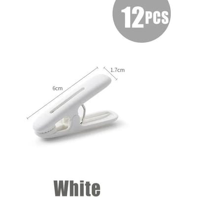 12 stuks/set Kledingknijpers Vaste Winddichte Clip Was Knijpers Ophangtouw Multifunctionele Winddichte Handdoeken Sokken Kledingknijper Hangers 12pcs/set wit