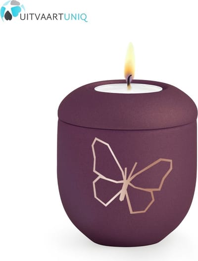 Mini urn Velvet Vlinder – met lichtje