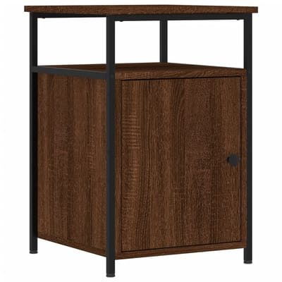 vidaXL - Nachtkastjes - 2 - st - 40x42x60 - cm - bewerkt - hout - bruin - eikenkleur