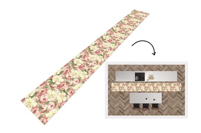 Keukenloper - Keukenmat - Rozen - Vintage - Patronen - 400x50 cm - Keuken vloerkleed