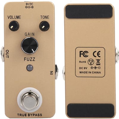 Boîtier Entièrement Métallique Pédale d'Effet Style Fuzz pour Guitare Électrique Distorsion Pour Musiciens Rock white