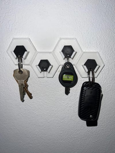 Sleutelhanger Wandorganizer 3D Geprint Magnetisch Minimalistische Decoratie Cadeau Huisdecoratie Kantoordecoratie | Zwart / White
