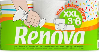 Maxi-absorberende papieren handdoekrollen - 3 XXL rollen - Duurzaam en absorberend - 2-laags