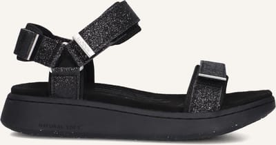 Woden Line Glitter Sandalen - Dames - Zwart - Maat 36