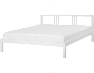 VANNES - Tweepersoonsbed - Wit - 180 x 200 cm - Dennenhout