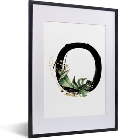 Fotolijst incl. Poster - Jungle - Alfabet - Letter O - 30x40 cm - Posterlijst