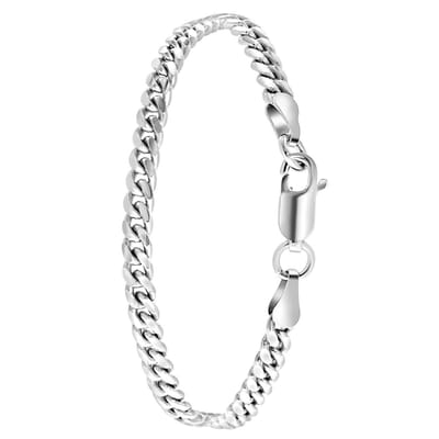 Lucardi Kinder Gerecycled zilveren armband gourmetschakel - Armband - 925 Zilver - Zilverkleurig - 17 cm