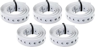 Geperforeerde Band - Gatband Montageband - Bevestigen Ophangen - Wit Geplastificeerd Staal - 15 meter - Wit