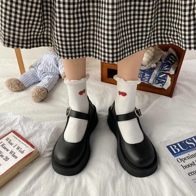 Studenten Lolita Schoenen Lakleer Mary Janes Schoenen Nieuwe Dames Platform Schoenen Gesp Meisjes Dikke Zool Dames Schoenen 4.5 gray