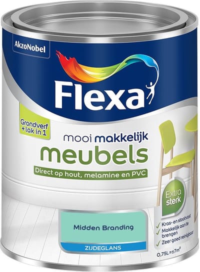 Flexa - Mooi Makkelijk Meubels Zijdeglans - Midden Branding - Mengverf - 750 Ml