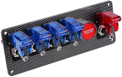Zes-in-één Schakelpaneel met Startknop voor Motor en Ignitiecontrole voor Racingauto's 12V