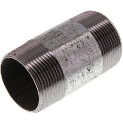 R 1 1/2'' Verzinkt Stalen Dubbele Pijpnippel 50 Bar DIN 2982 - 80mm [2 Stuks]