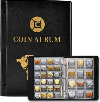 Thijox - Muntenverzamelalbum 420 Vakken - Transparant - Insteekmaten 3,5x3,5 cm & 4,5x4,5 cm - Ideaal voor 1 Euro, 2 Euro, 50 Cent, Postzegels, Medail