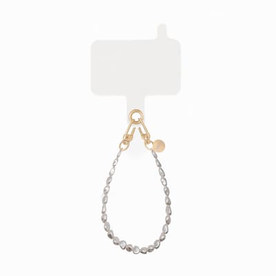 xoxo Wildhearts telefoonkoord met clip - Pearlfection - Kort koord - Geschikt voor iPhone - Geschikt voor Samsung - Universeel - Phone cord met koord clip - Easy Cord - Telefoonketting - Koord voor telefoon - Telefoon hanger parel ketting