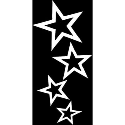 CS30226# 12 X 24cm Sterren Sticker op De Auto Vinyl Decal Waterdichte Decoratie Auto Stickers 12x24cm wit
