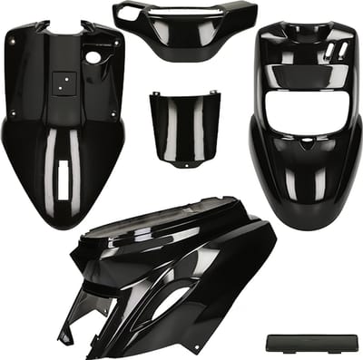 Kappenset MBK Booster, Yamaha BWs Metallic zwart (vanaf 2004)