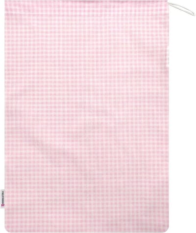Panini Tessuti Luiertas voor kleuterschool van 100% katoen, 34 x 44 cm, Roze ruiten, Sacchetto, Dagrugzak